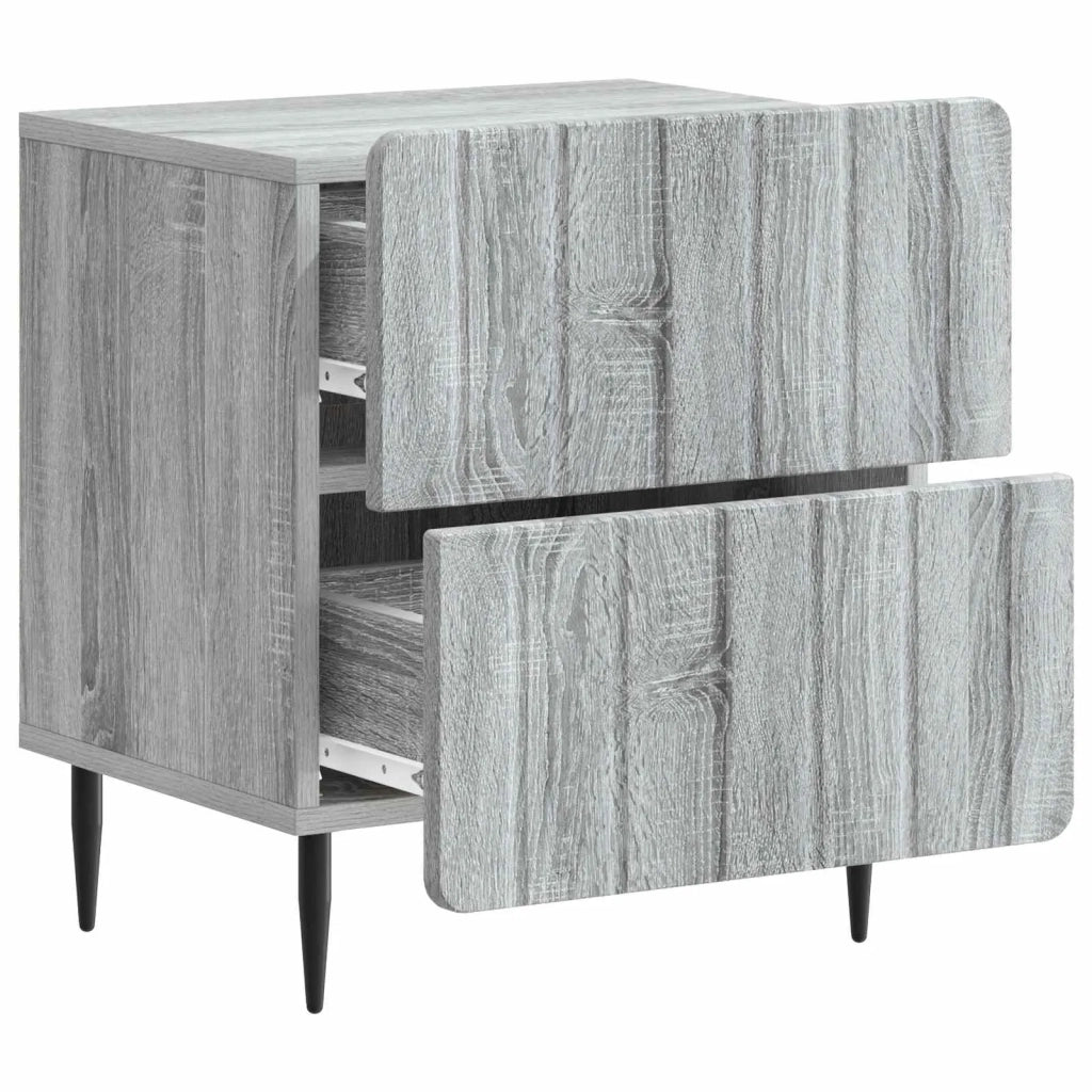 Comodino | Armadio da Notte | Mobiletto da notte con cassetto Grigio Sonoma 43 x 34,5 x 49,5 cm