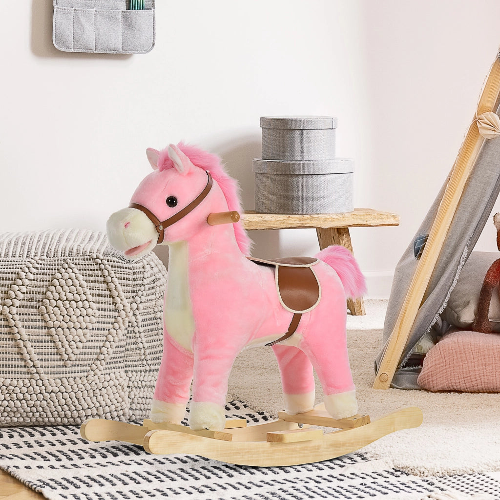 Cavallo a Dondolo Bambini con Suoni ¨C Zephmum ¨C Rosa