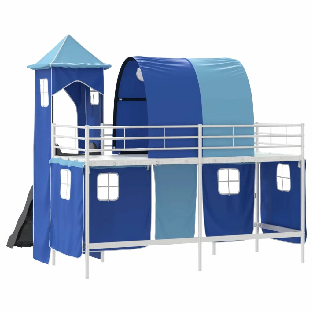 Struttura del letto loft per bambini Bianco e Blu 90 x 190 cm 42020901