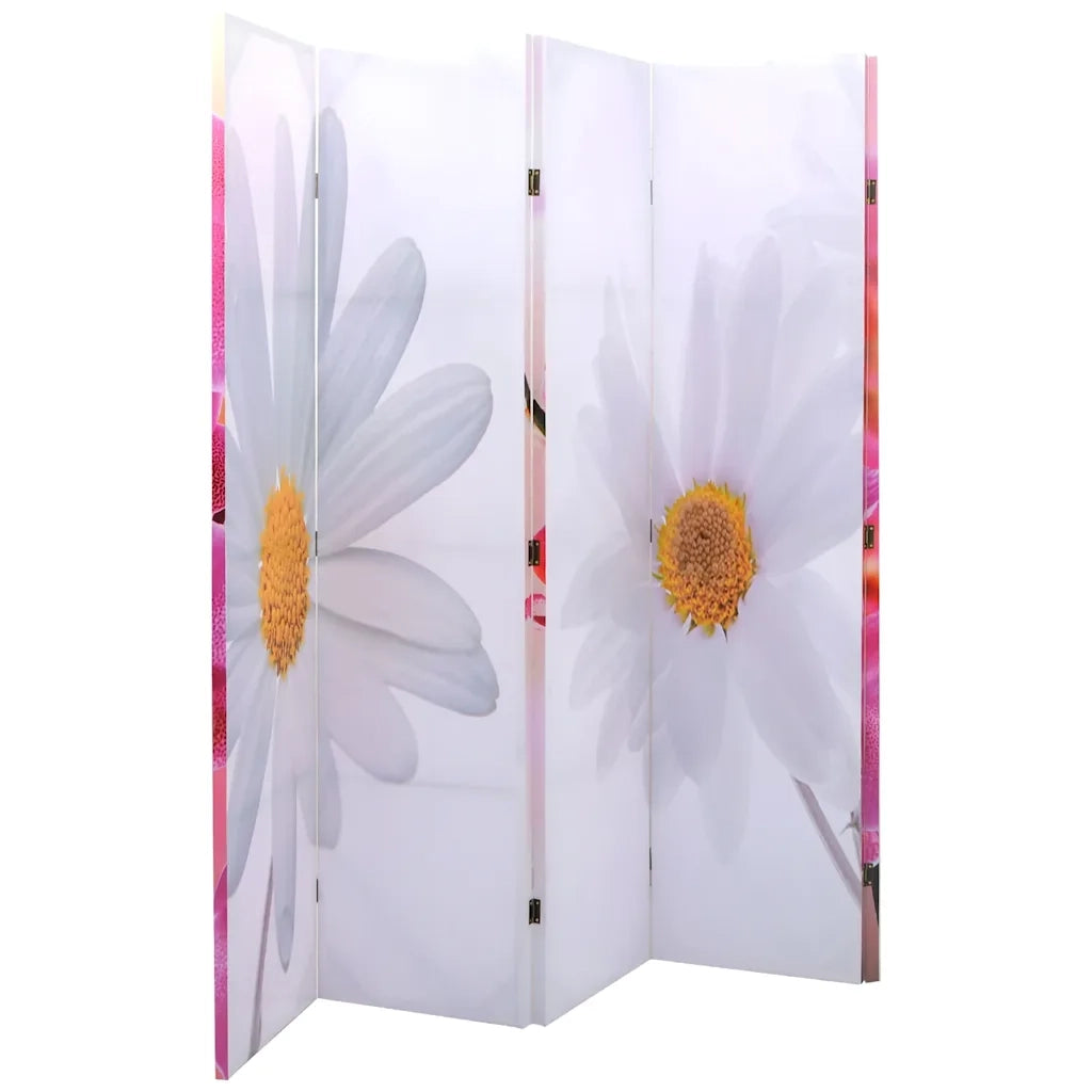 Paravento Pieghevole 200x170 cm con Stampa Fiore 240479