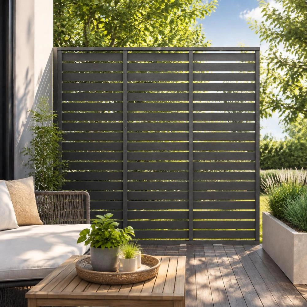 Fence Element WPC 180x180 Cm Gray
