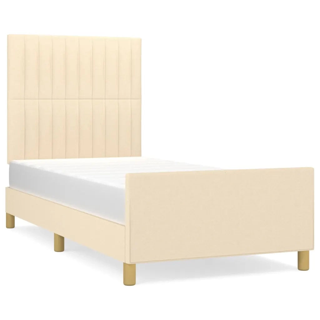 Giroletto senza Materasso-Struttura Letto Crema 90x190 cm in Tessuto 791807