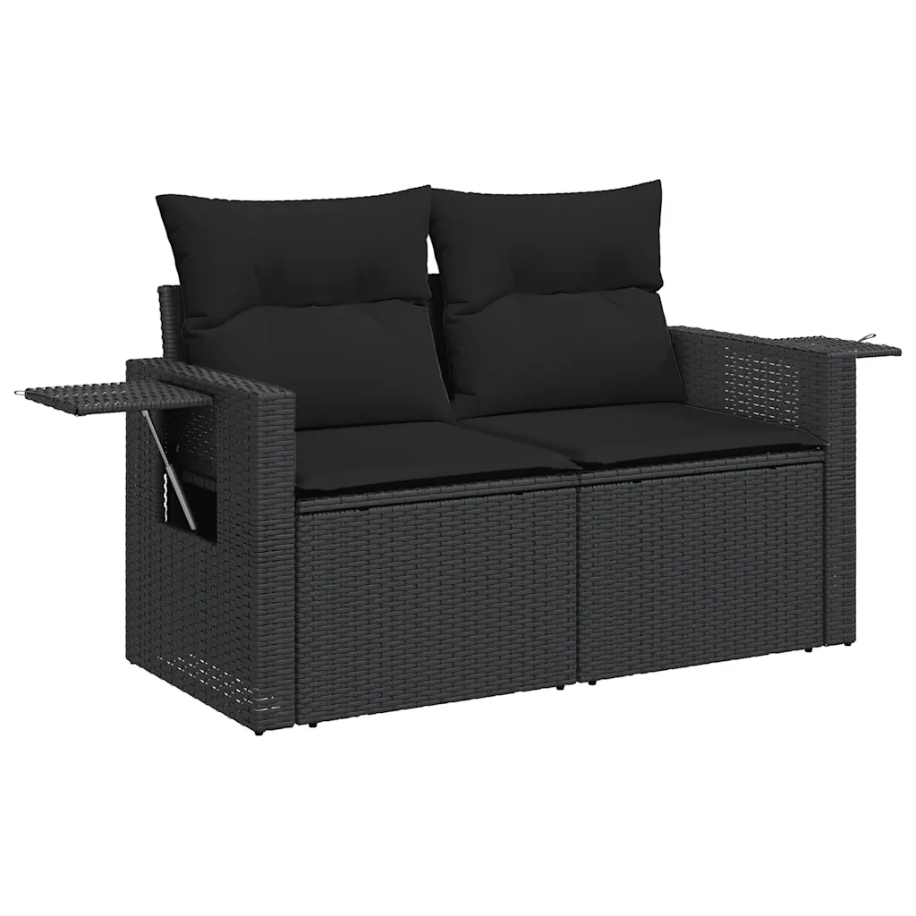 Set Divani da Giardino con Cuscini 7pz Nero Polyrattan 3267915
