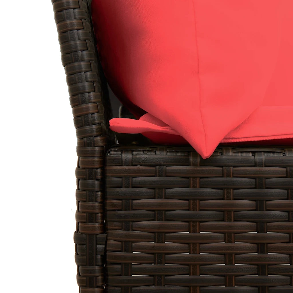 Divano da Giardino con Cuscini in Polyrattan Marrone 4104129