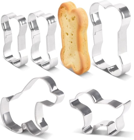 Set di stampi per biscotti a forma di cane da 6 pezzi, per biscotti di Natale per cani, per biscotti da confezionare