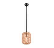 Lampada a sospensione, metallo, nero e corda, D 25 cm, Runa