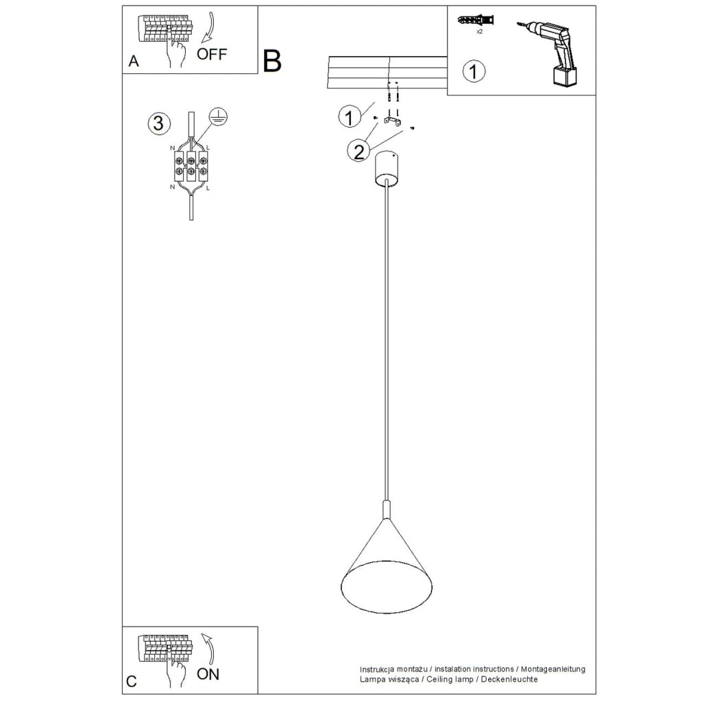 Lampada a sospensione NOX 25 nero