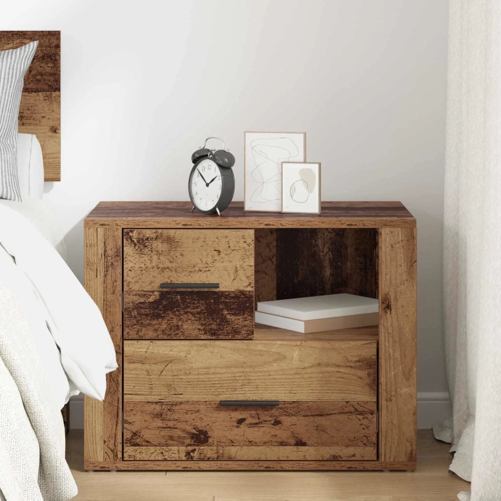 Armadio da Notte con cassetto Legno vecchio 35 x 60 x 50 cm 881087