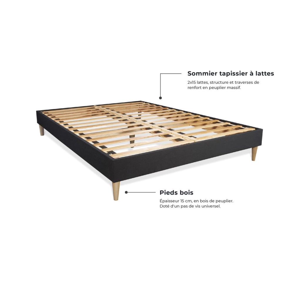 kit rete e materasso Windsor 130 x 200cm - Spessore : 26cm - memory foam e molle insacchettate - Bilanciato