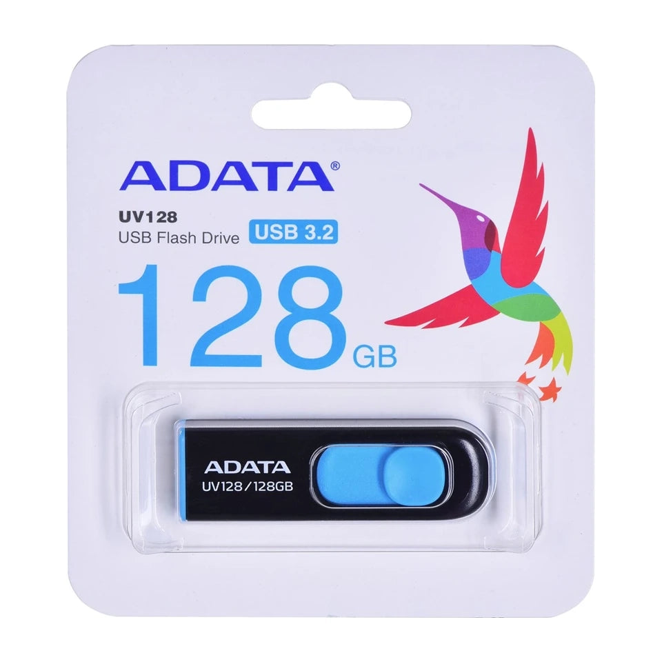 ADATA DashDrive UV128 128GB Chiavetta USB USB Tipo-A 3.2 Gen 1 (3.1 Gen 1) Nero, Blu