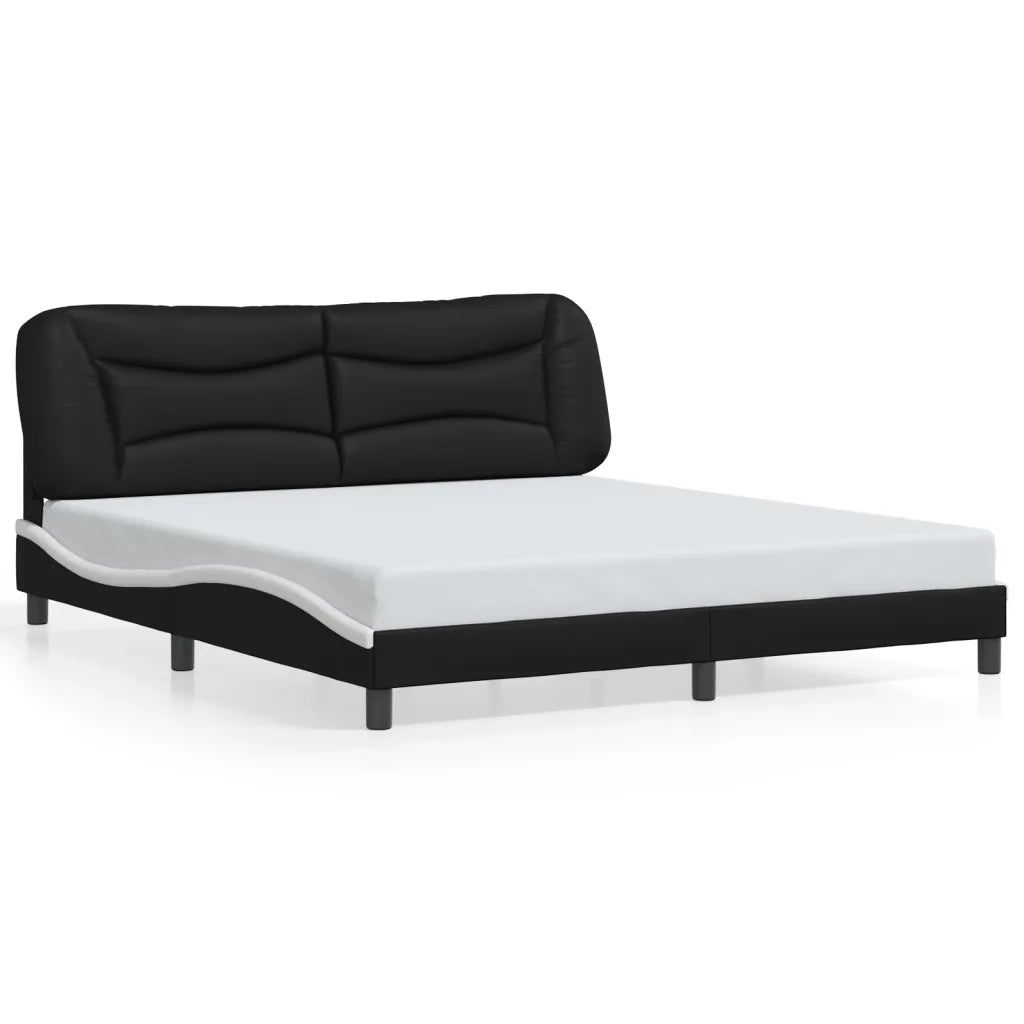 Giroletto con LED senza Materasso Hvar Nero e Bianco 180x200 cm