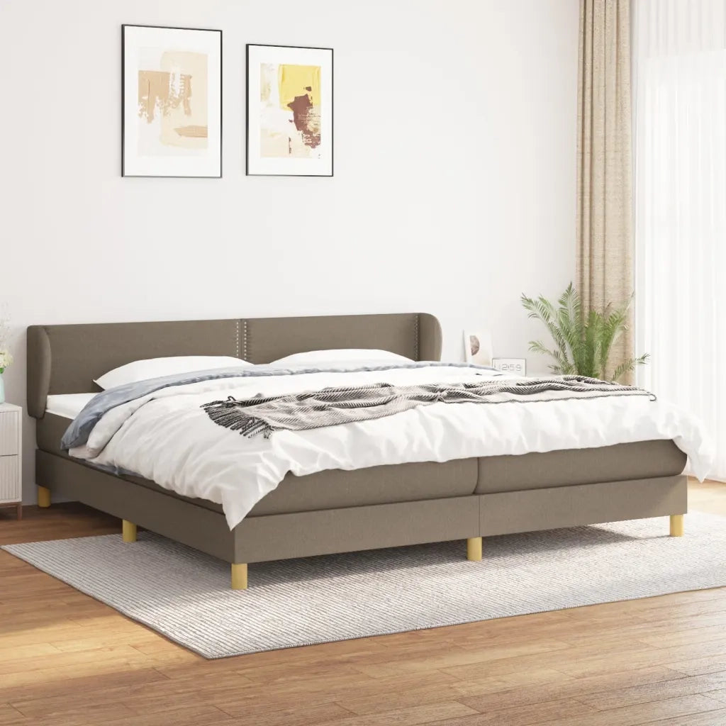 Giroletto a Molle con Materasso Tortora 200x200 cm in Tessuto 3126753