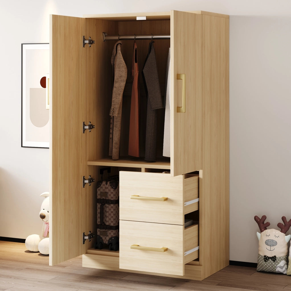 Armadio 2 ante con 2 cassetti 70x40x135 cm
