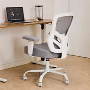 Sedia da ufficio ergonomica con supporto lombare regolabile; braccioli 2D; grigia