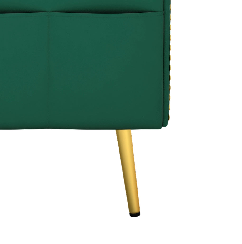 Divano letto 175x80x73,5 cm verde, schienale a 3 posizioni e portabicchieri, velluto