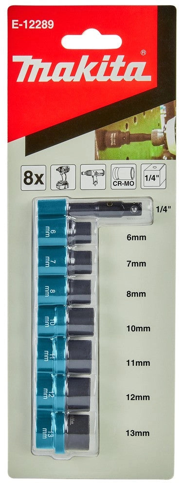 SET 8 BUSSOLE 1/4" MAKITA - E-12289
