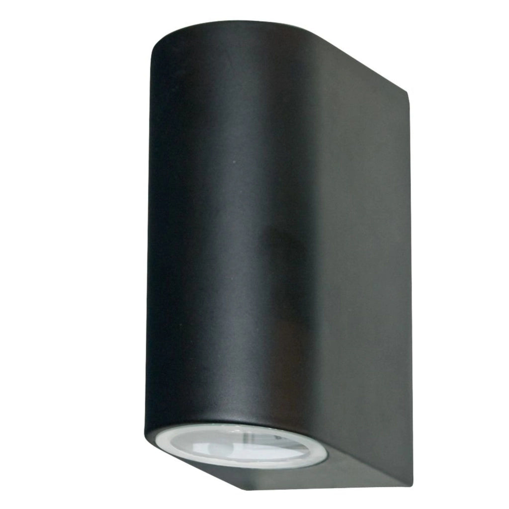Applique Moderna Eiffel Alluminio Nero Vetro 2 Luci Gu10