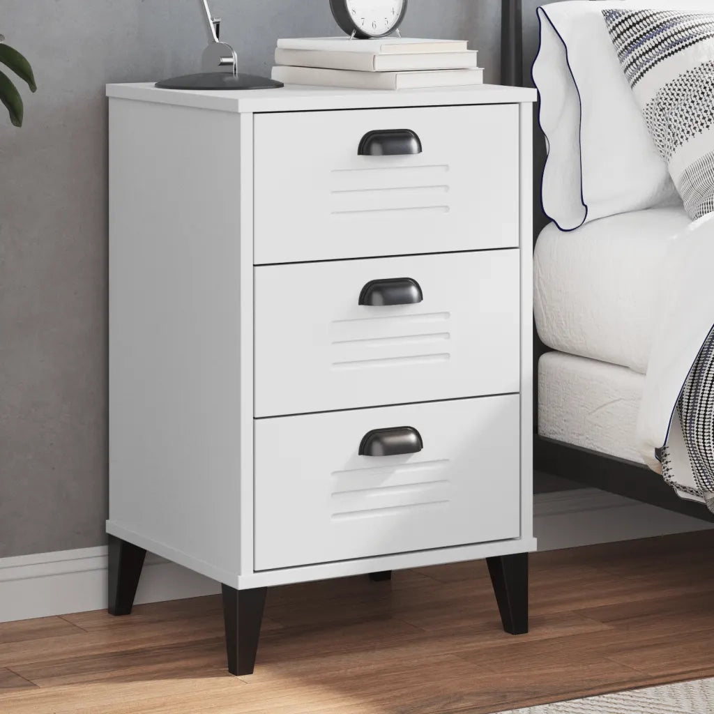 Comodino-Tavolino da notte VIKEN Bianco in Legno Multistrato 450044