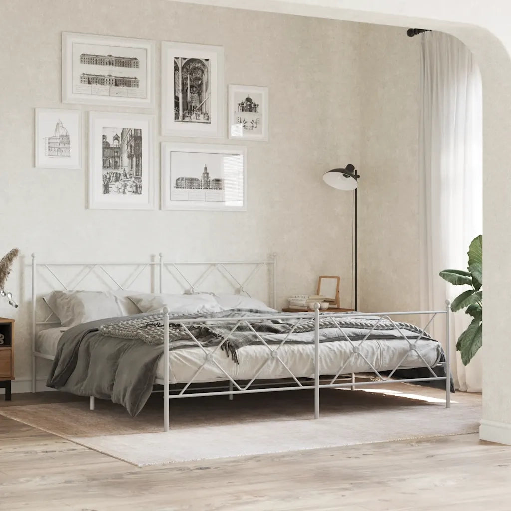 Testiera | Testata di Ricambio in Metallo Bianco 180 cm