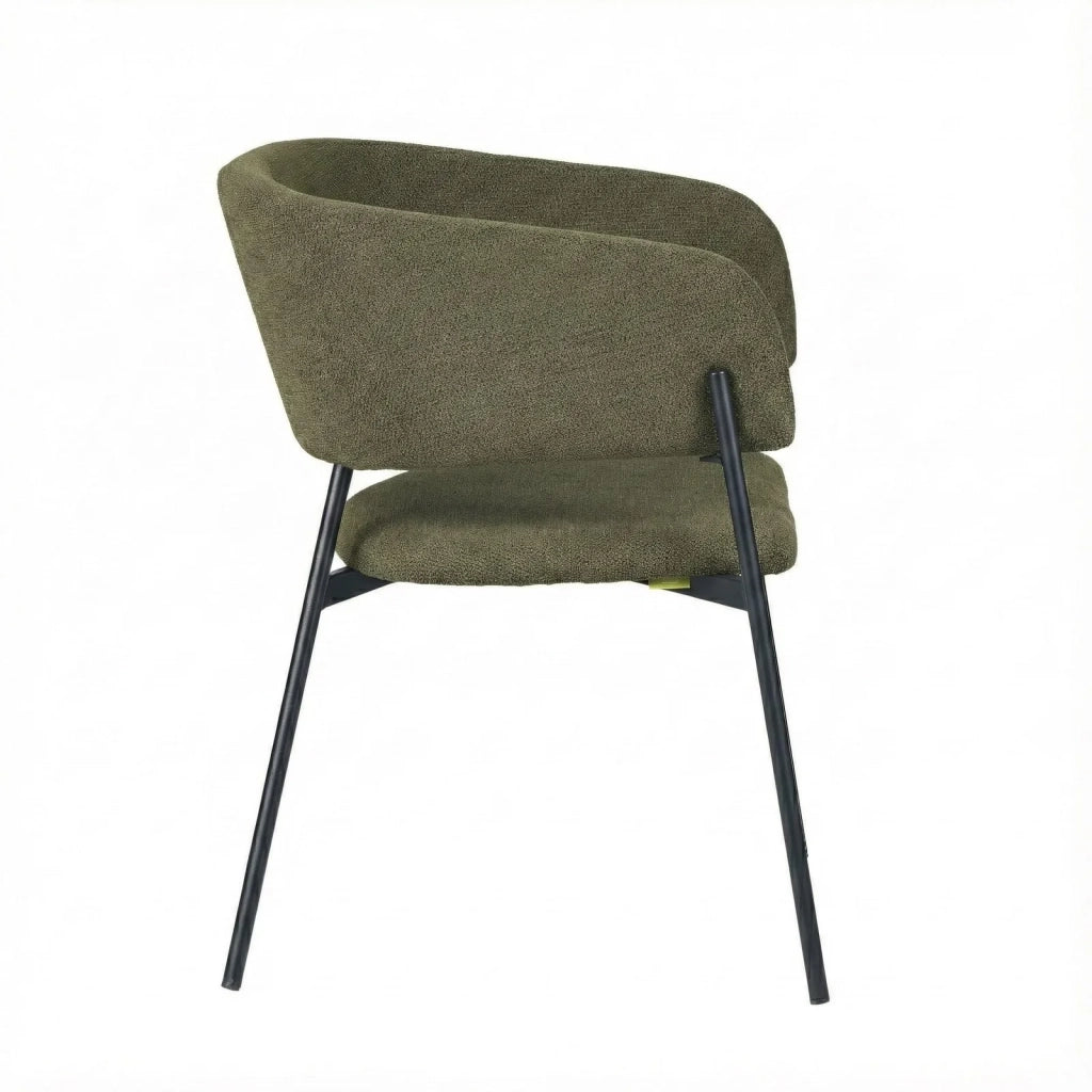 SET 4 POLTRONA MUSA TESSUTO VERDE GAMBE NERE