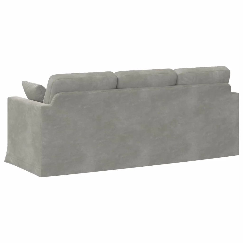Divano Grigio chiaro 198 x 78 x 80 cm Velluto 42024431