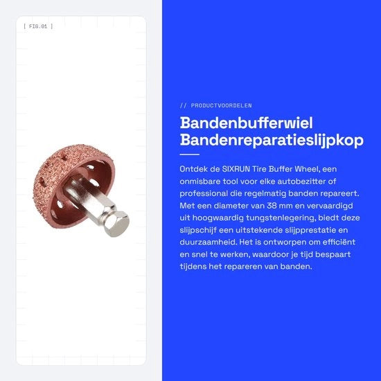 Tubo di protezione per pneumatici 38 mm - Ruota di polimento resistentente all'usura - Lega di wolframio - Strumenti per la riparazione dei pneumatici - Maniglia di connessione - Capacità di abrasione ragnatela 70 - Testa di abrasione
