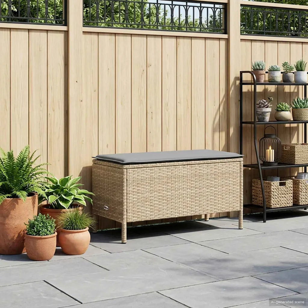 Poggiapiedi da Giardino Beige e Grigio Chiaro 80 x 38 x 42 cm CFW4150833
