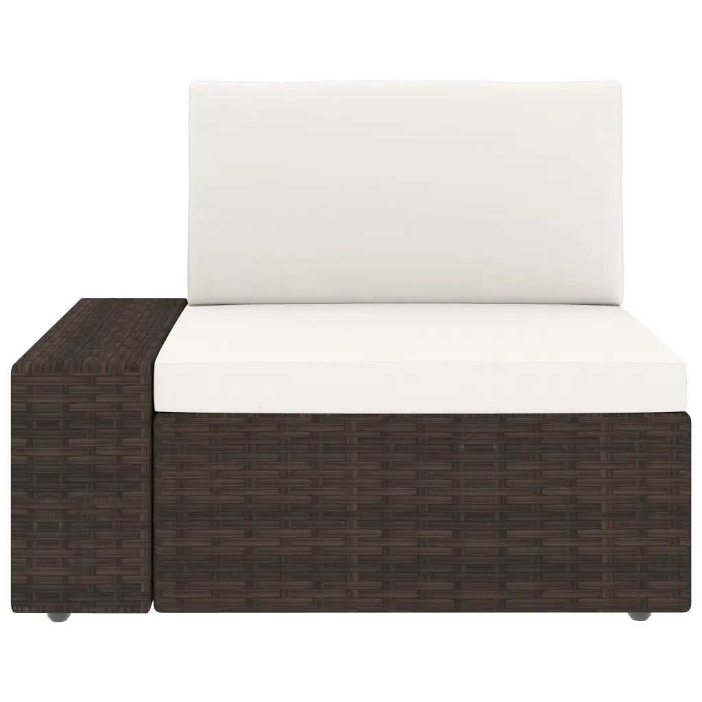 Divano Modulare a 2 Posti in Polyrattan Marrone 49515