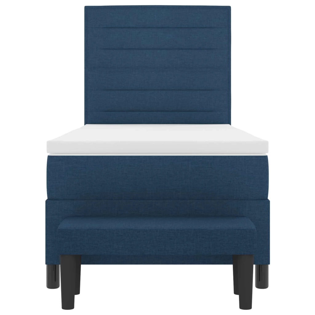 Letto a molle con materasso Blu 90 x 190 cm Tessuto