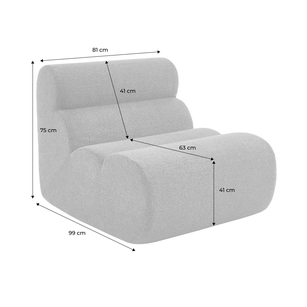 Divano modulare effetto alpaca, 3 posti, beige