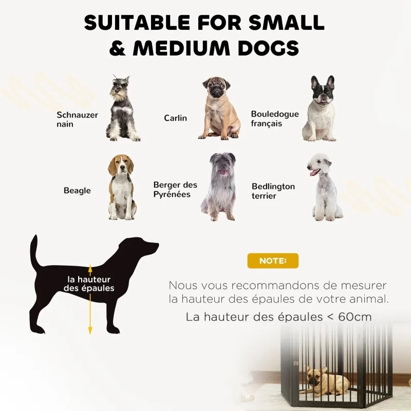 Recinto per cani portatile e pieghevole, 5 pannelli, sicuro, nero