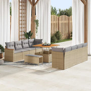 Set Divano da Giardino con cuscino 12 pcs Beige polyrattan 3364977