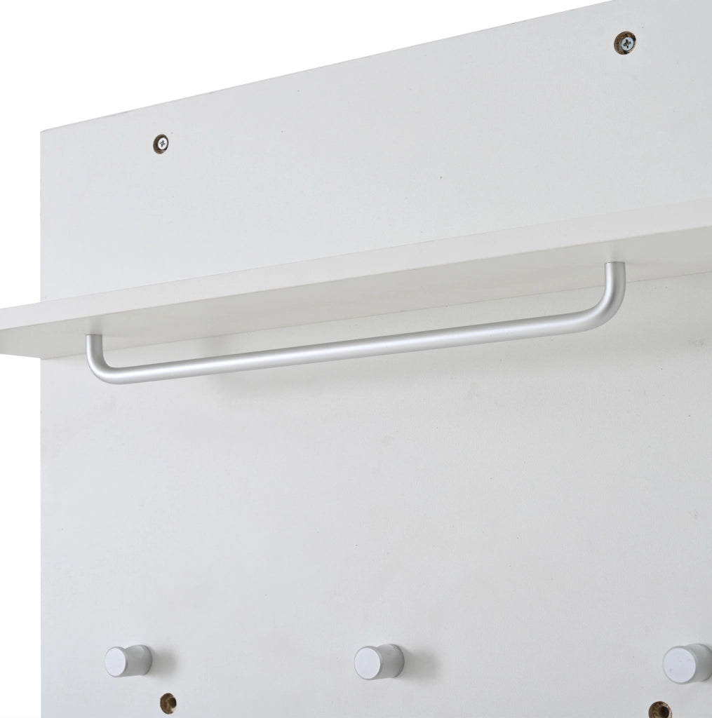 Set guardaroba da ingresso a 4 pezzi con specchio e mobile scarpe bianco