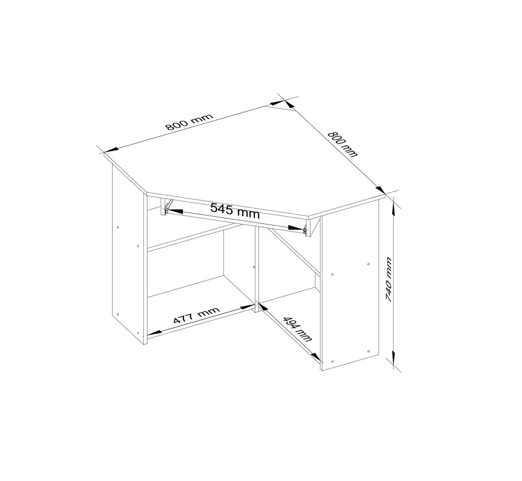 Scrivania angolare AKORD TED Bianco 80 cm 80x80x74 cm