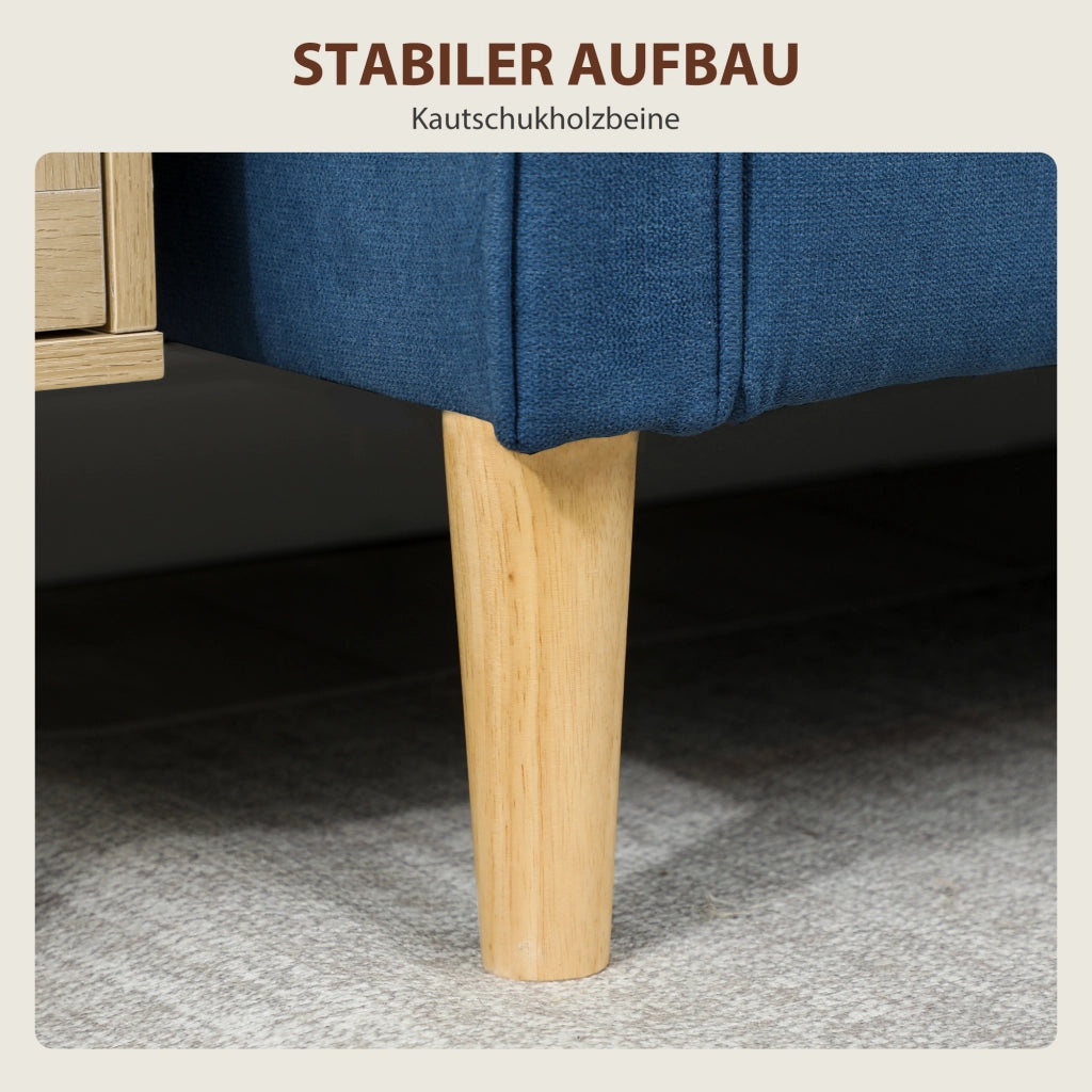 Divano 2 posti con contenitore e cuscini ¨C Minimal ¨C 117x62x78 cm blu