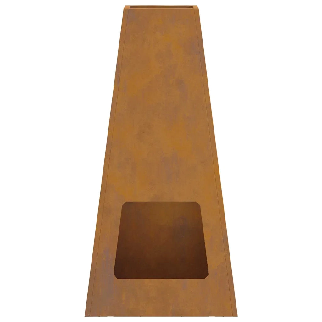 Focolare-Stufa-Camino Marrone 50 x 35 x 100 cm acciaio corten