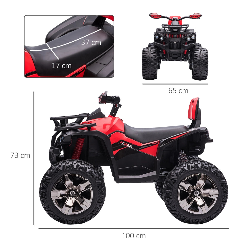 Quad Buggy Elettrico per Bambini 12V ¨C Xylo ¨C Rosso e Nero con Luci LED e Suoni