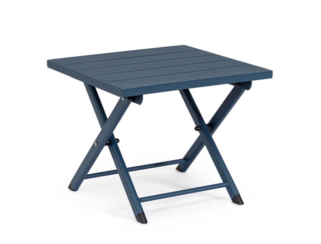 Tavolino da Salotto 44x43x36 cm in Alluminio Taylor Navy