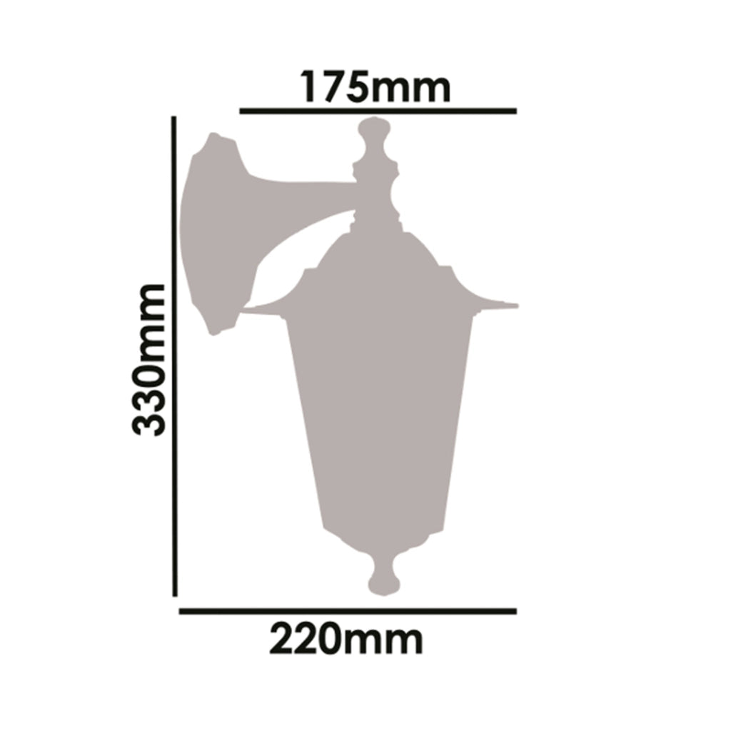 Applique Esterno Riley Alluminio Nero Giu' 1 Luce E27 Ip44