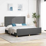Struttura del letto Grigio scuro 180 x 200 cm Tessuto