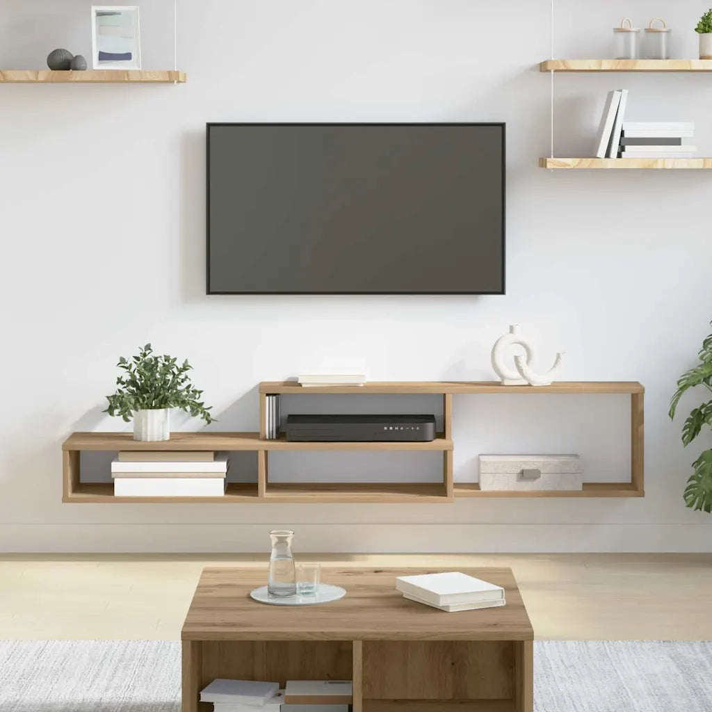 Supporto per TV aparete-Mensole a Muro 150x25x28,5cm Legno multistrato 347609