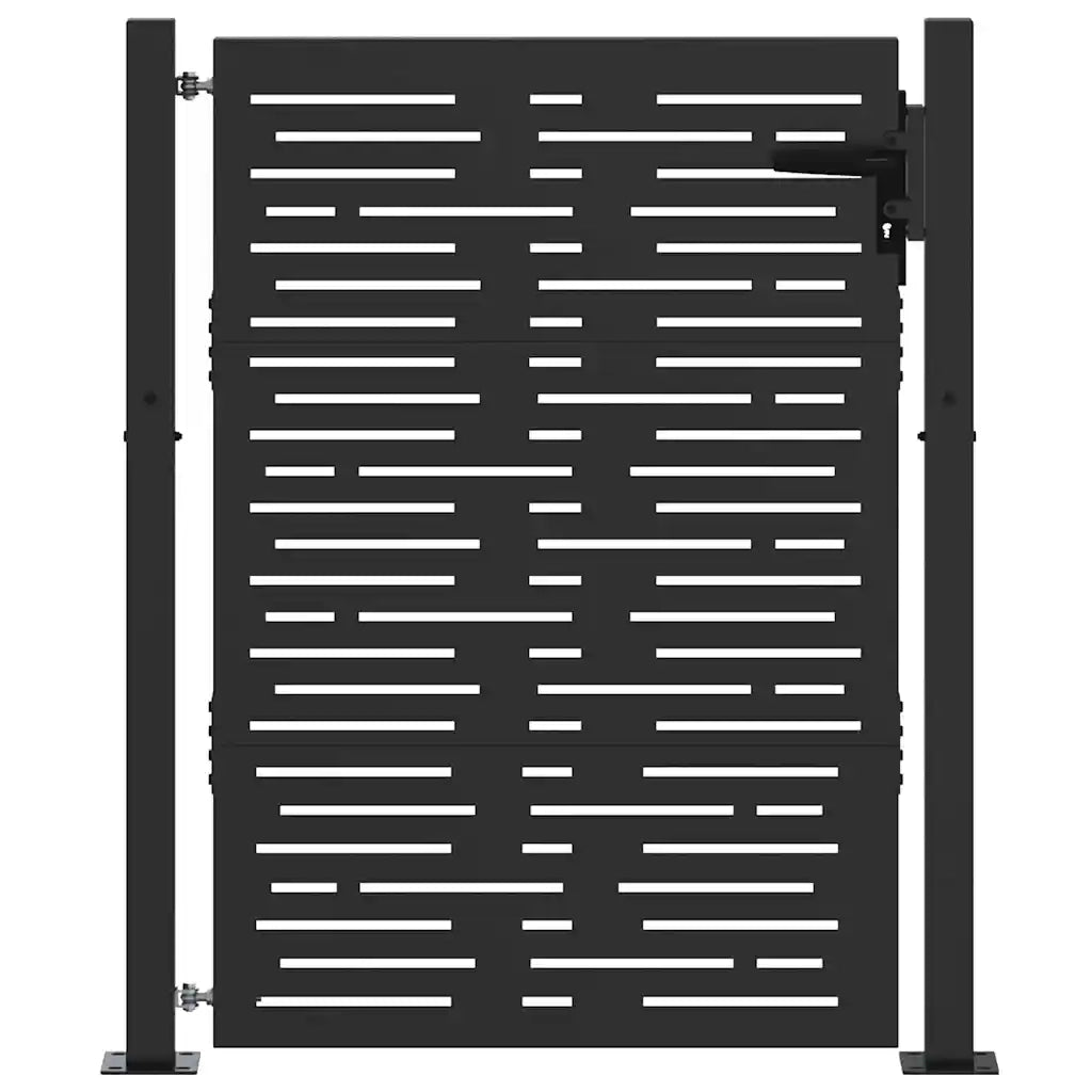 Cancello da giardino con blocco Nero 110 x 155 cm