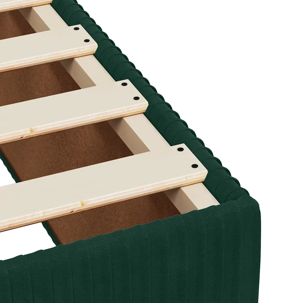 Letto singolo | Letto per adulti | Giroletto senza Materasso Verde Scuro 90x200 cm in Velluto