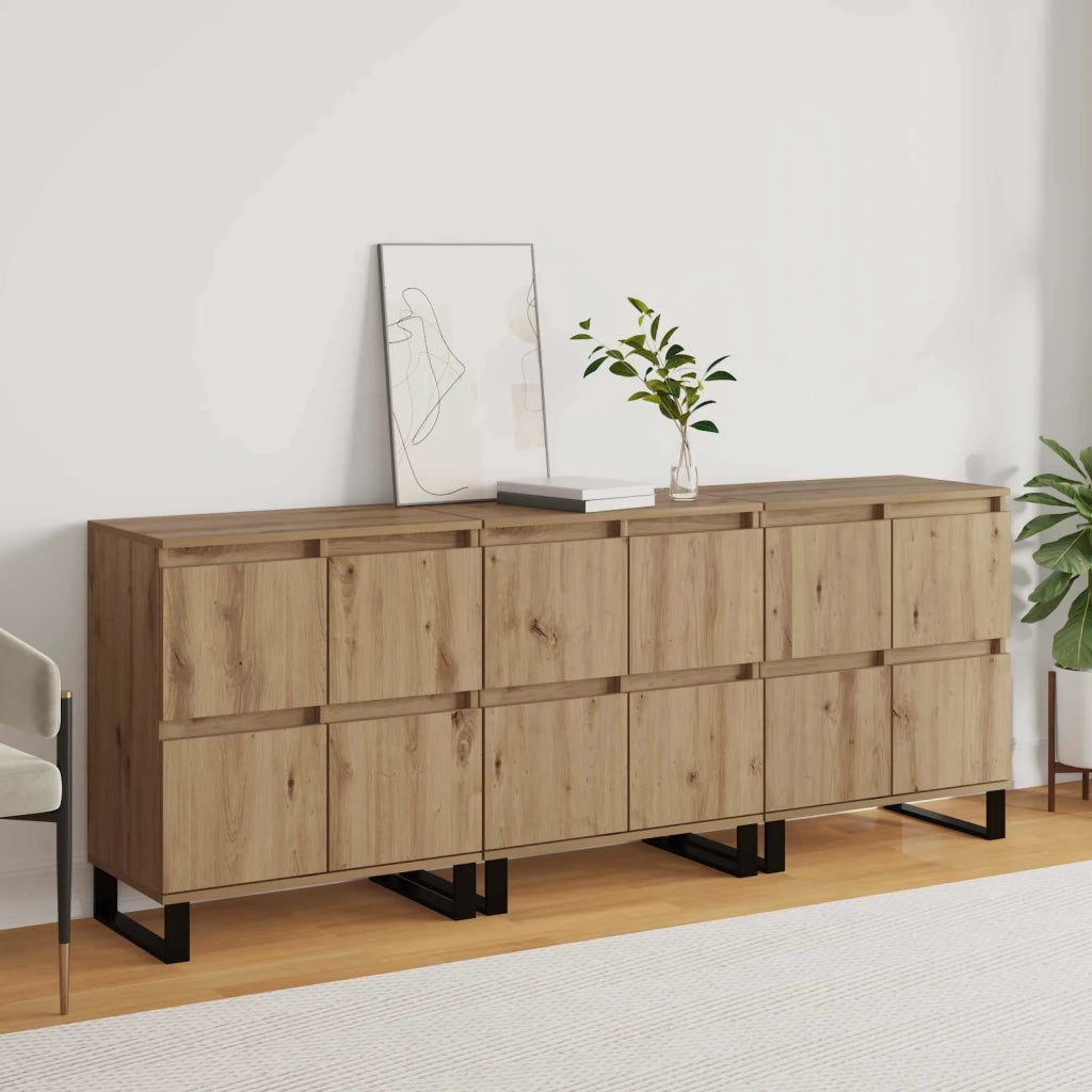 Credenza 3 pcs Rovere artigianale 60 x 35 x 70 cm 3394576