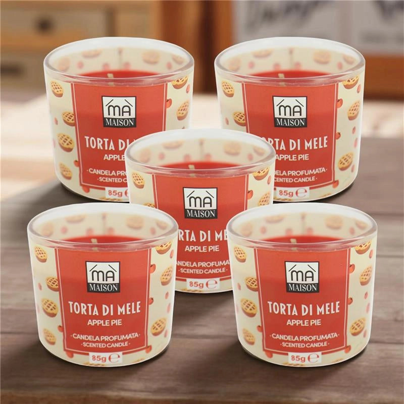 MA MAISON SET 5 CANDELE PROFUMATE TORTA DI MELE 85GR