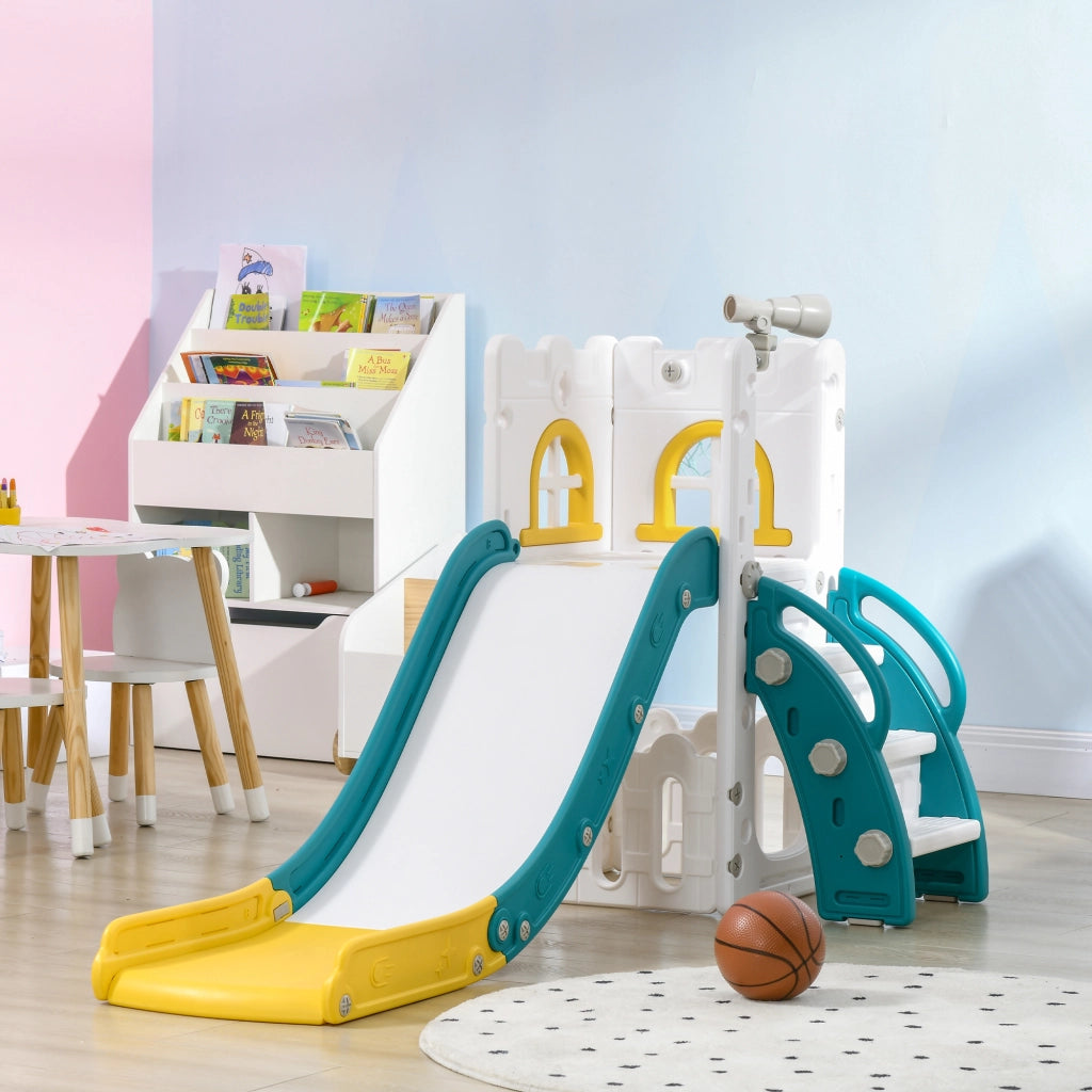 Letto a Soppalco con Scivolo e Scala ¨C Minimal ¨C Verde e Giallo