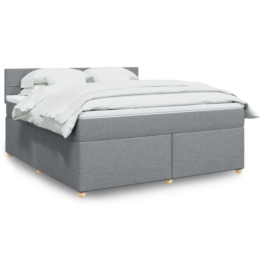 Giroletto a Molle con Materasso Grigio Chiaro180x200 cm Tessuto