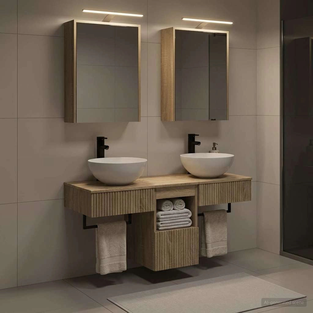 Set di Armadi da Bagno 5 pz Rovere Sonoma Legno ingegnerizzato 3406281