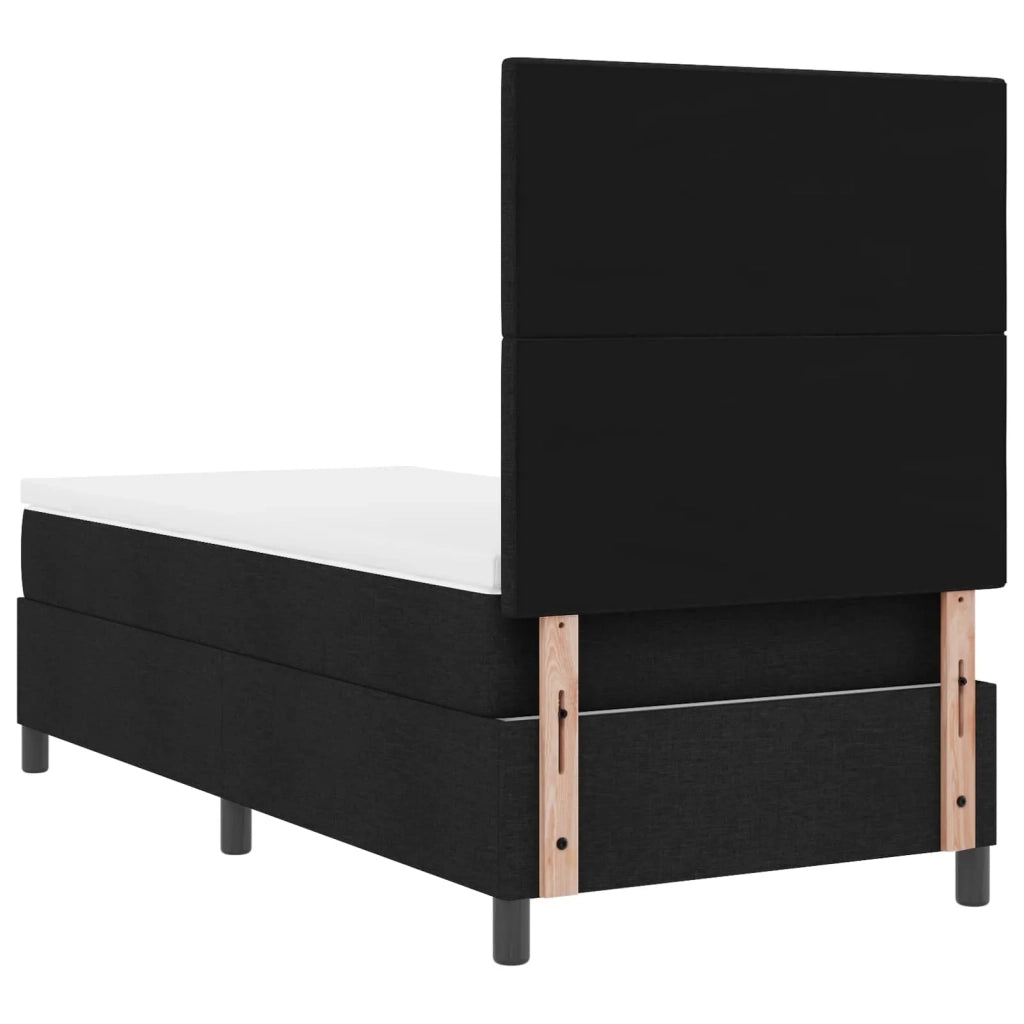 Letto a molle con materasso con led Nero 90 x 200 cm Tessuto