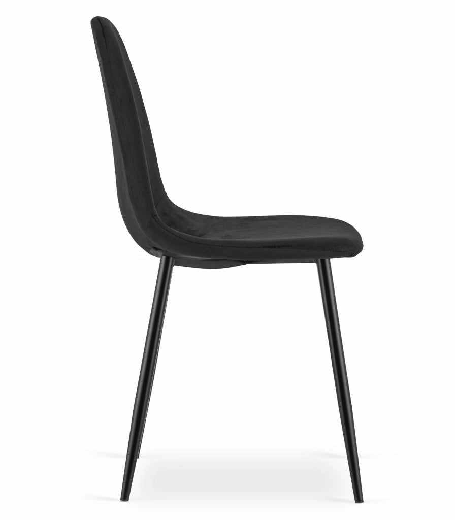 Sedia VALORA COMO - Velluto nero ergonomico x 2